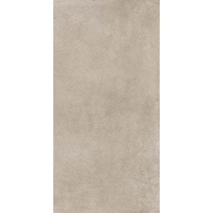 Beige concrete-effect rectangular porcelain tile 1.
