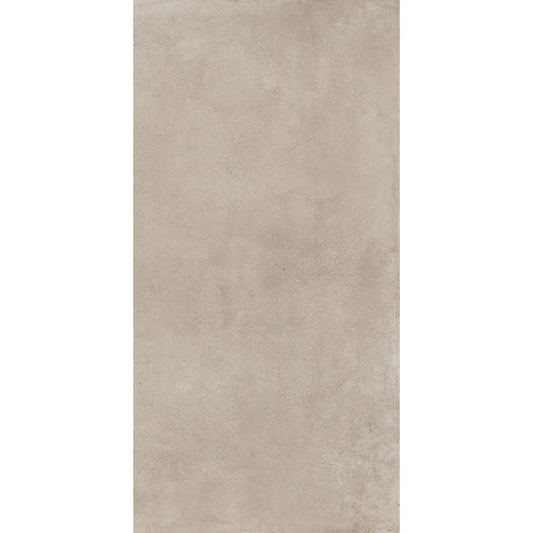 Beige concrete-effect rectangular porcelain tile 1.