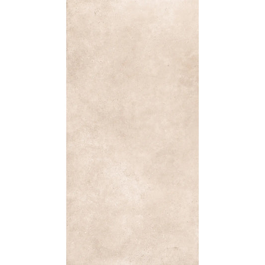 Beige concrete-effect porcelain rectangular tile, Continental Sand 1.