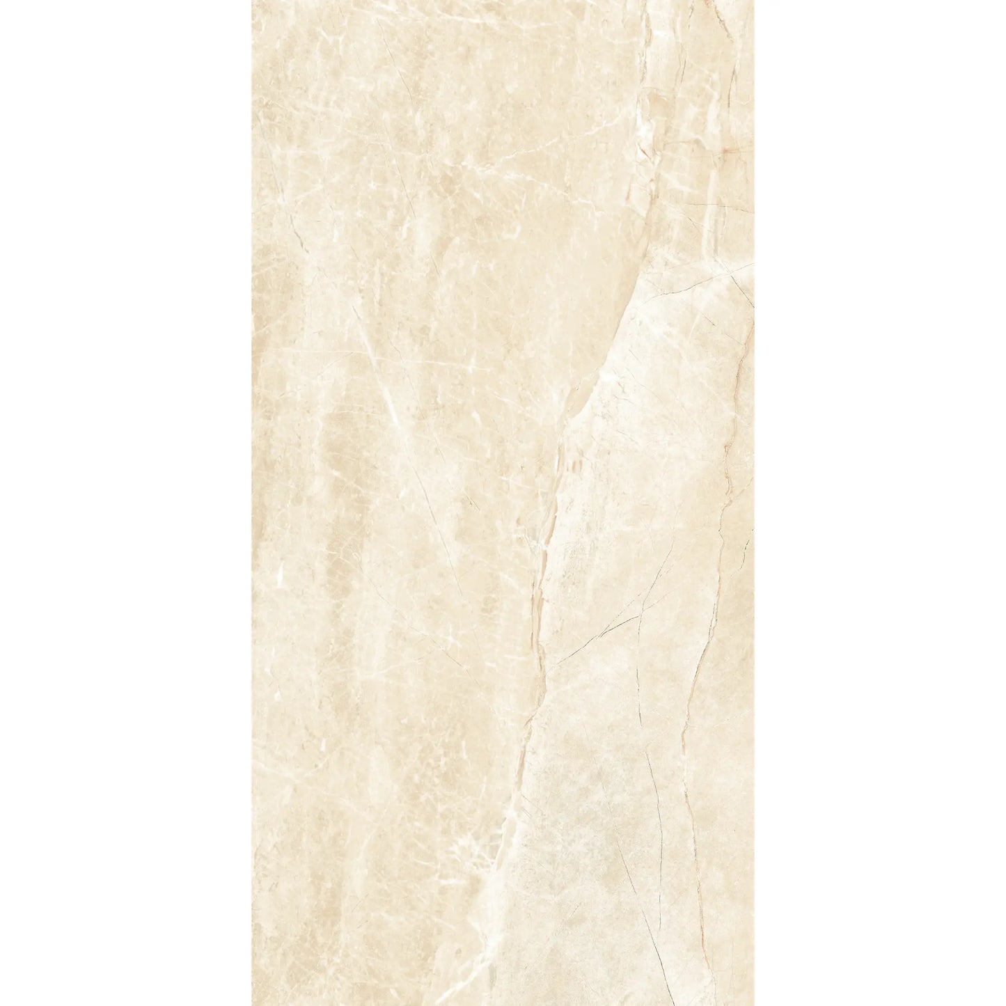 Beige marble effect porcelain tile with matte finish in rectangular format, Athena Almond