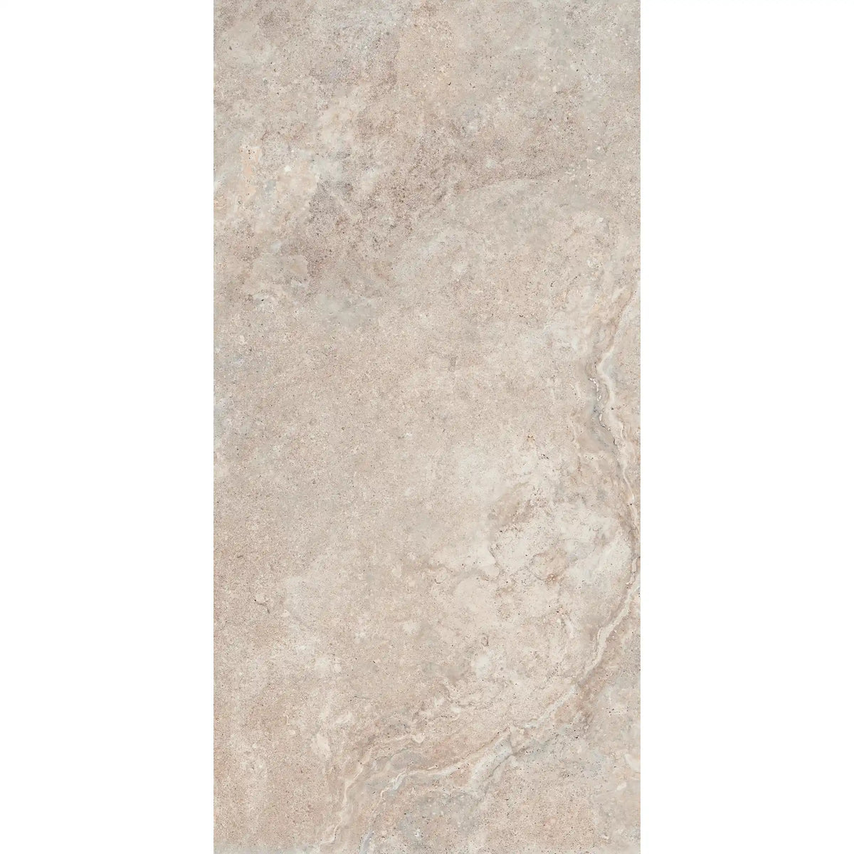 Beige stone effect rectangular porcelain tile, Dolomia Stone Almond