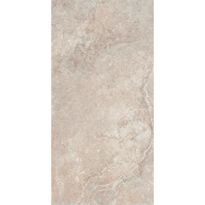Beige stone effect rectangular porcelain tile, Dolomia Stone Almond