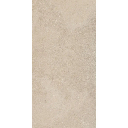 Beige stone-effect porcelain tile in rectangular format, eterea sabbia