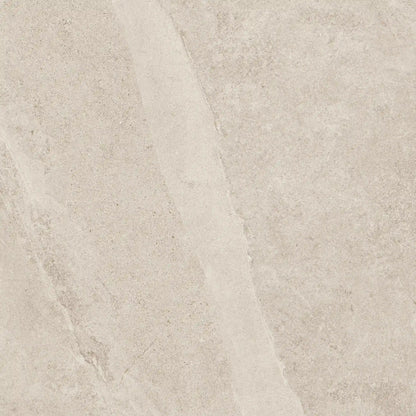 Beige stone effect porcelain tile with natural veining – Slash Almond
