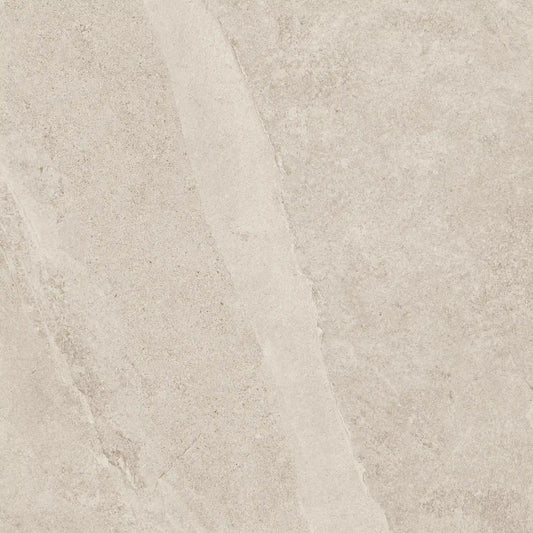 Beige stone effect porcelain tile with natural veining – Slash Almond