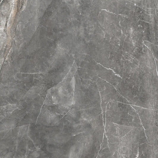 Black marble-effect matte porcelain tile with natural white veins – Athena Nero