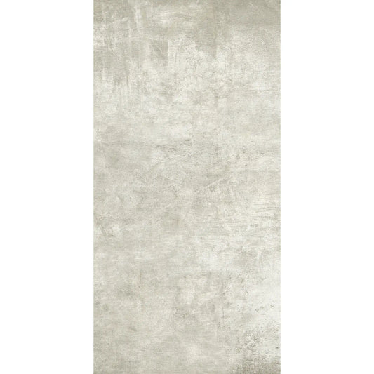 White concrete-effect porcelain tile in rectangular format – my s’tile my white