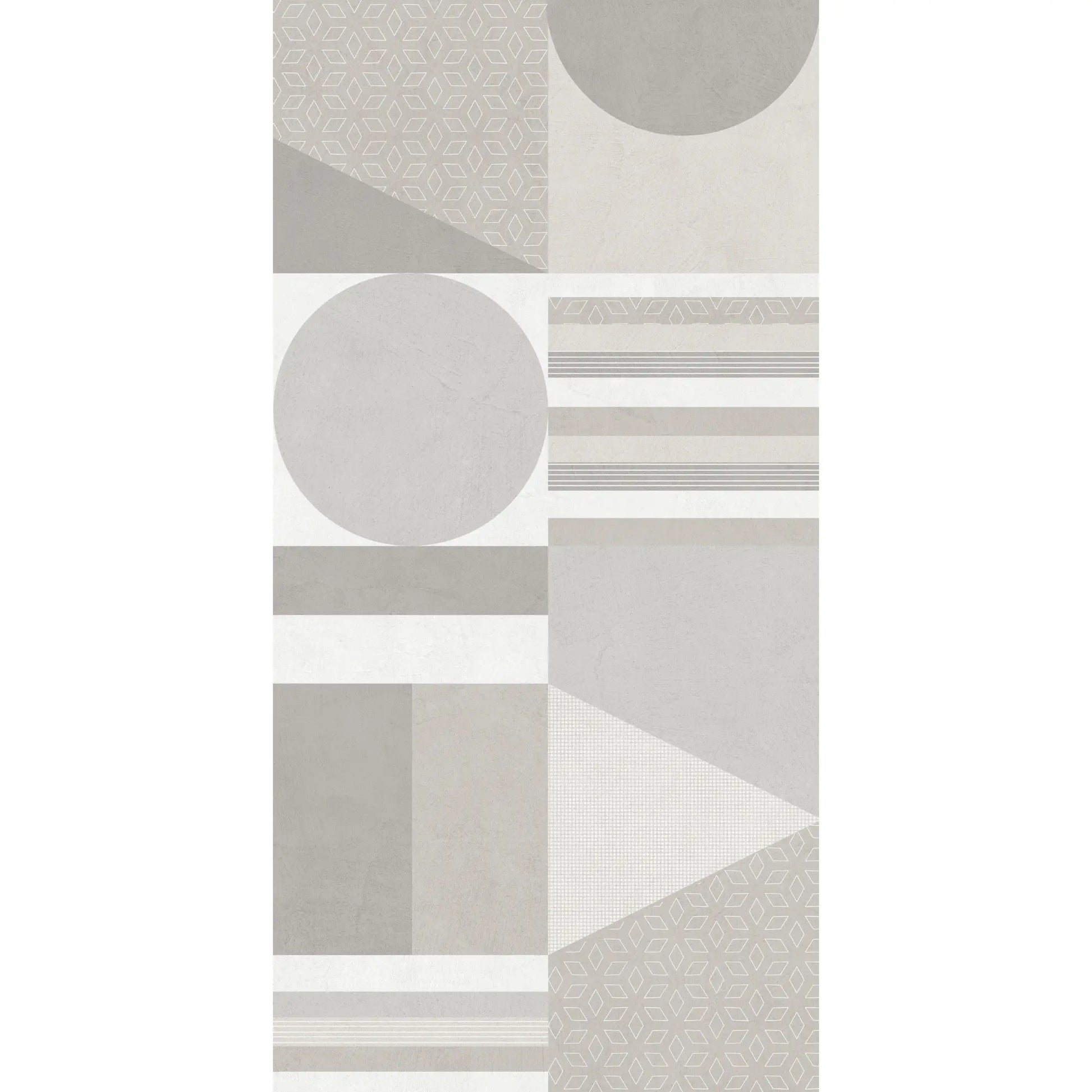 Geometric decorative porcelain tile with mixed patterns, le resine decoro 1.