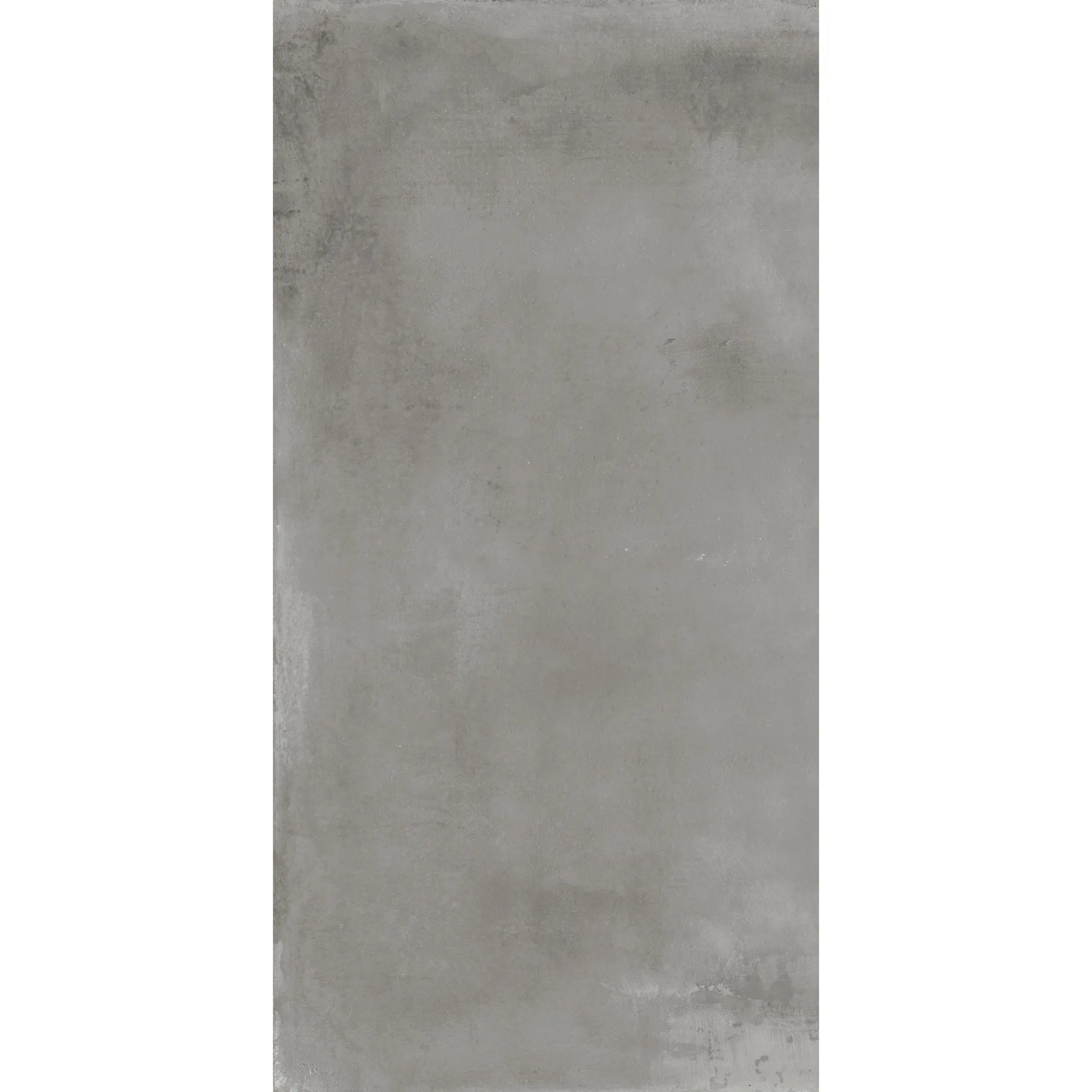 Grey concrete effect porcelain tile in rectangular format, caementum furvus