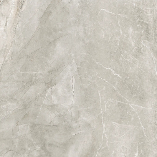 Grey marble-effect matte porcelain tile, Athena Grigio