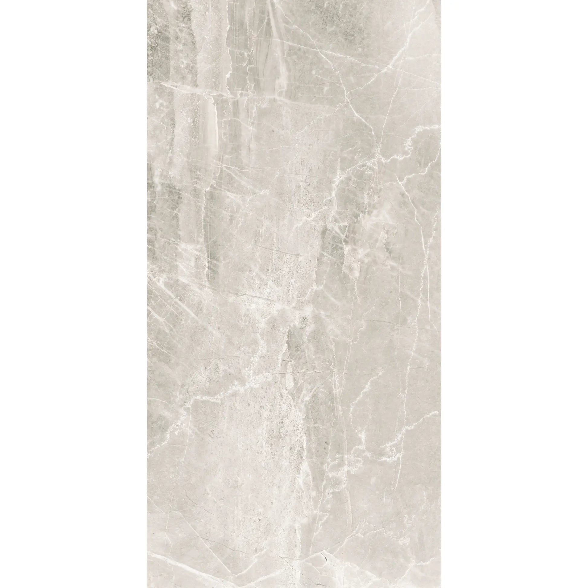 Grey marble-effect matte porcelain tile in rectangular format, Athena Grigio