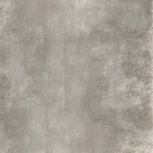 Grey metal effect porcelain tile with contemporary industrial look, Le Leghe Platino