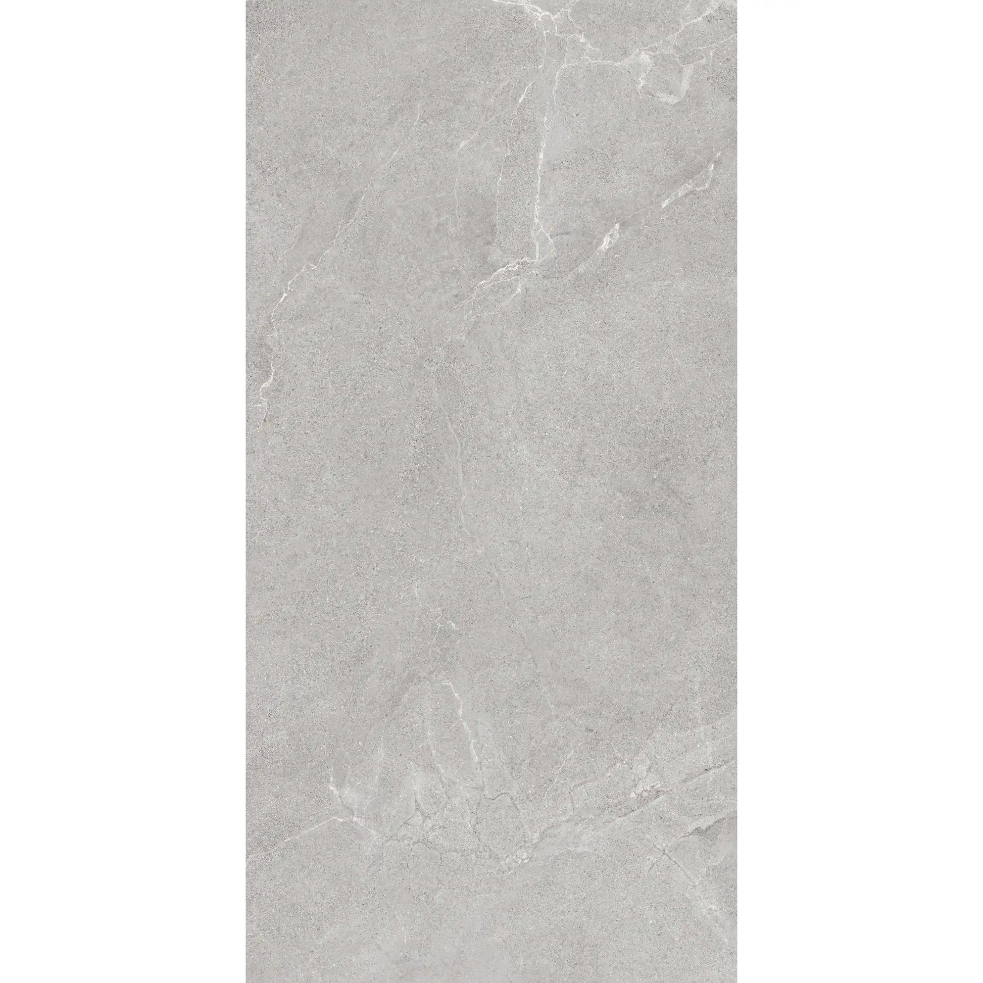 Grey stone effect rectangular porcelain tile, Cortina Stone Cenere