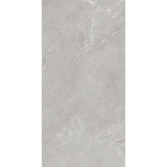 Grey stone effect rectangular porcelain tile, Cortina Stone Cenere