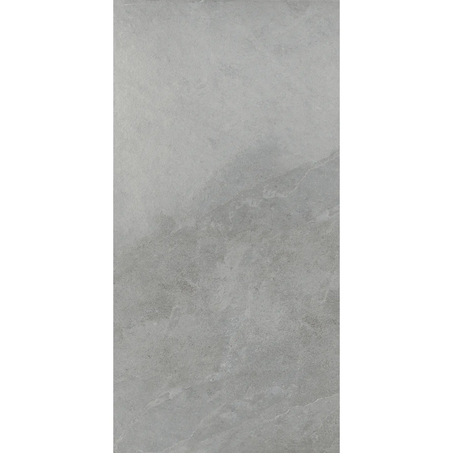 Grey stone effect porcelain tile in rectangular format – Slash Mid Grey