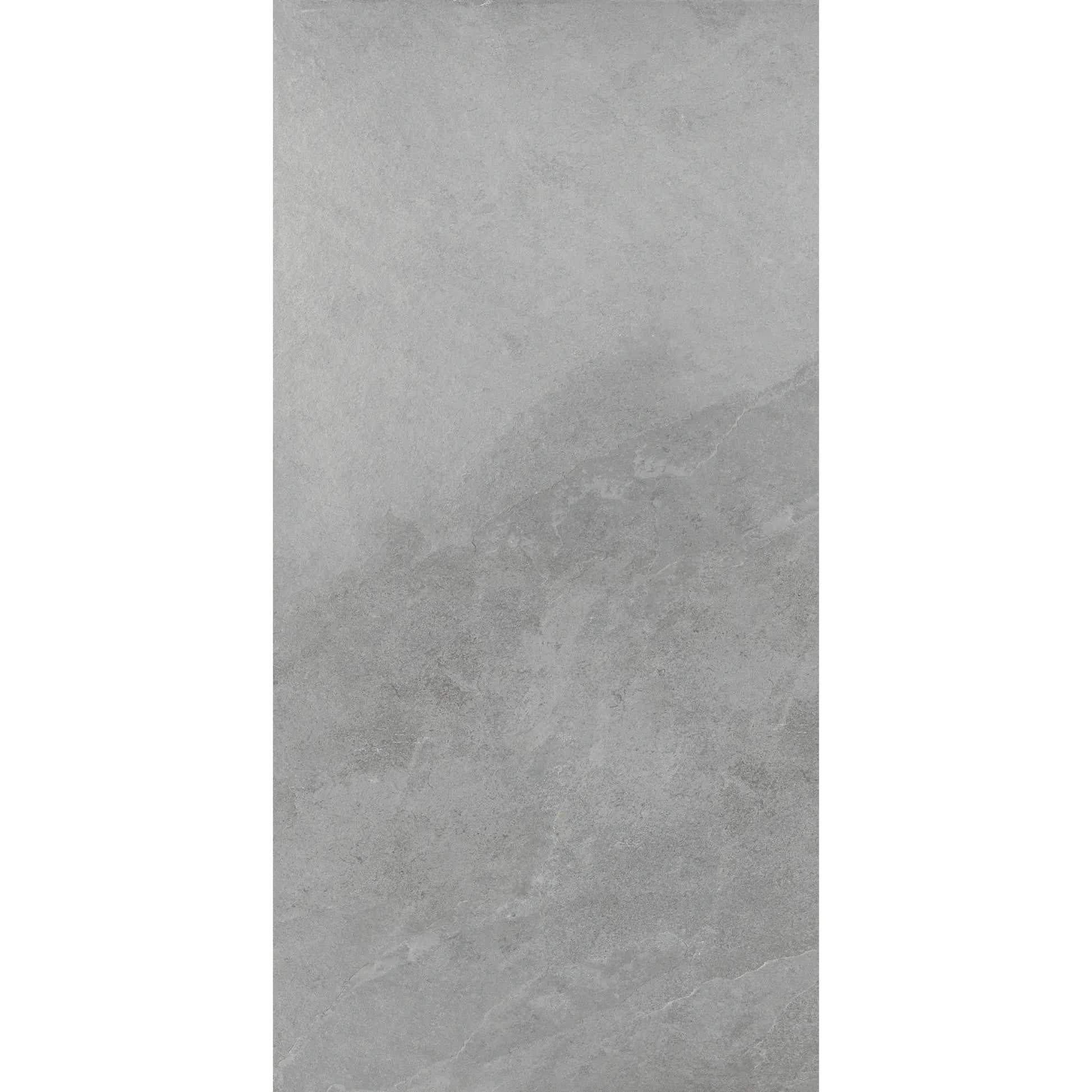 Grey stone effect porcelain tile in rectangular format – Slash Mid Grey