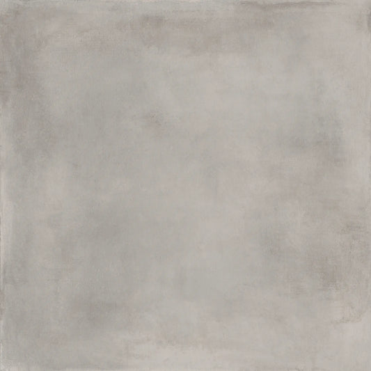 Light grey concrete effect square porcelain tile, Caementum Pulvis