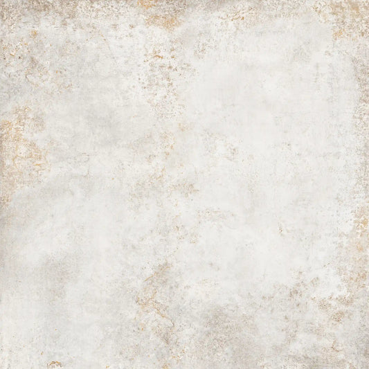 Light grey metal effect porcelain tile with soft industrial texture, Metropolitan Nichel