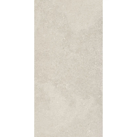 Light grey stone effect porcelain tile in rectangular format, Eterea Perla