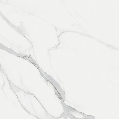 Marble-effect porcelain tile with elegant grey veining, White marble statuario