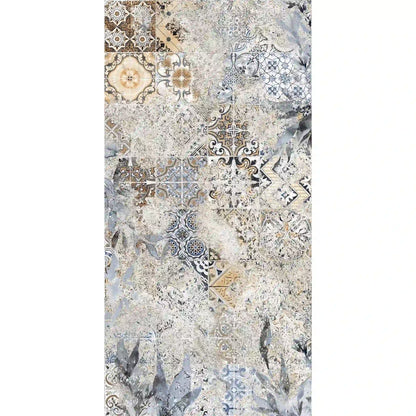 Porcelain stoneware patchwork decorative tile with multicolor geometric pattern 2.