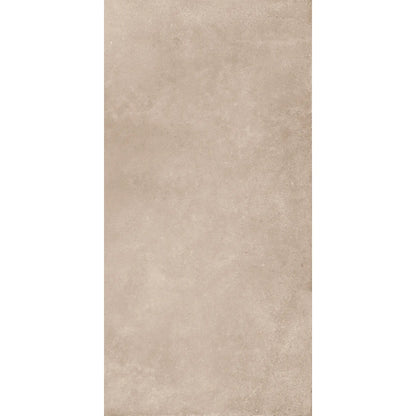 Taupe concrete-effect rectangular porcelain tile,  Continental Taupe 1.