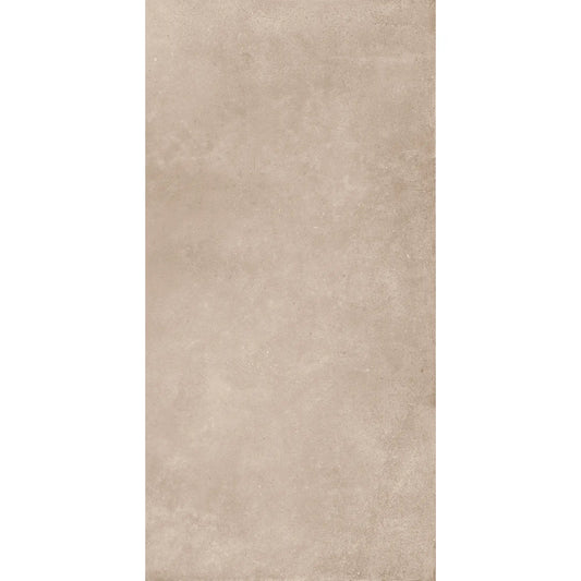 Taupe concrete-effect rectangular porcelain tile,  Continental Taupe 1.