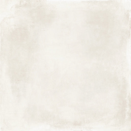 White concrete effect porcelain tile surface with soft cement finish, Caementum Albus