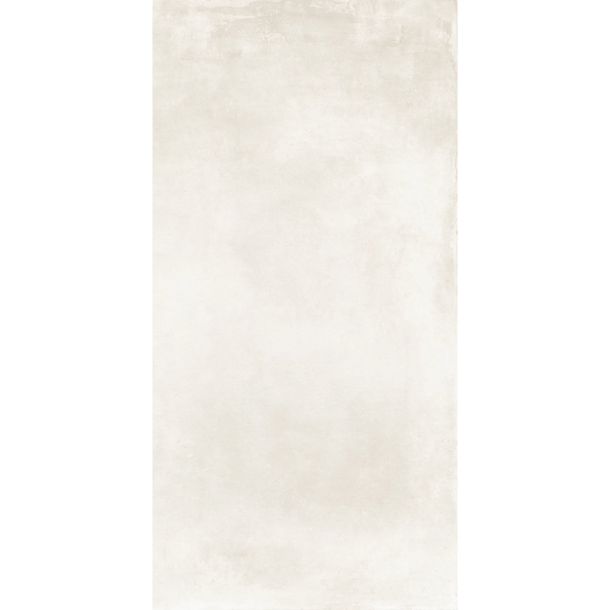 White concrete effect rectangular porcelain tile with smooth cement-look surface, Caementum Albus