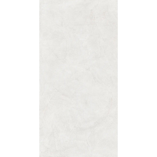 White concrete-effect rectangular porcelain tile for floors and walls, Le Resine Bianco 1.