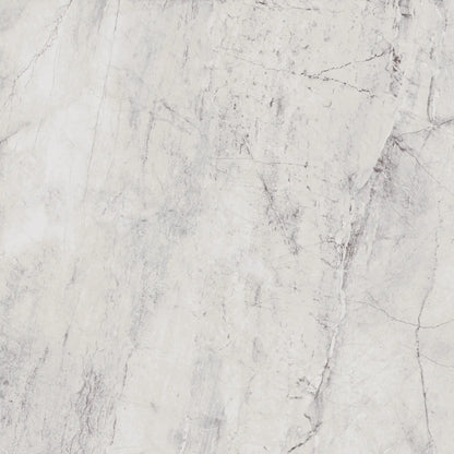 White marble effect porcelain tile with natural grey veining in matte finish, athena bianco