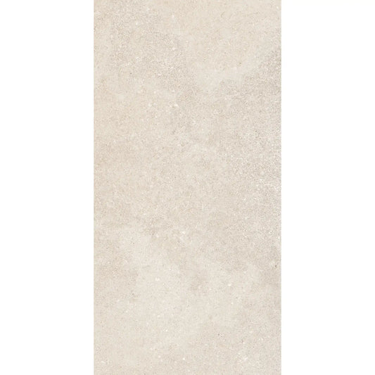 White stone effect porcelain tile in rectangular format, Eterea Avorio