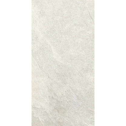 White stone effect porcelain tile in rectangular format – Slash Ivory