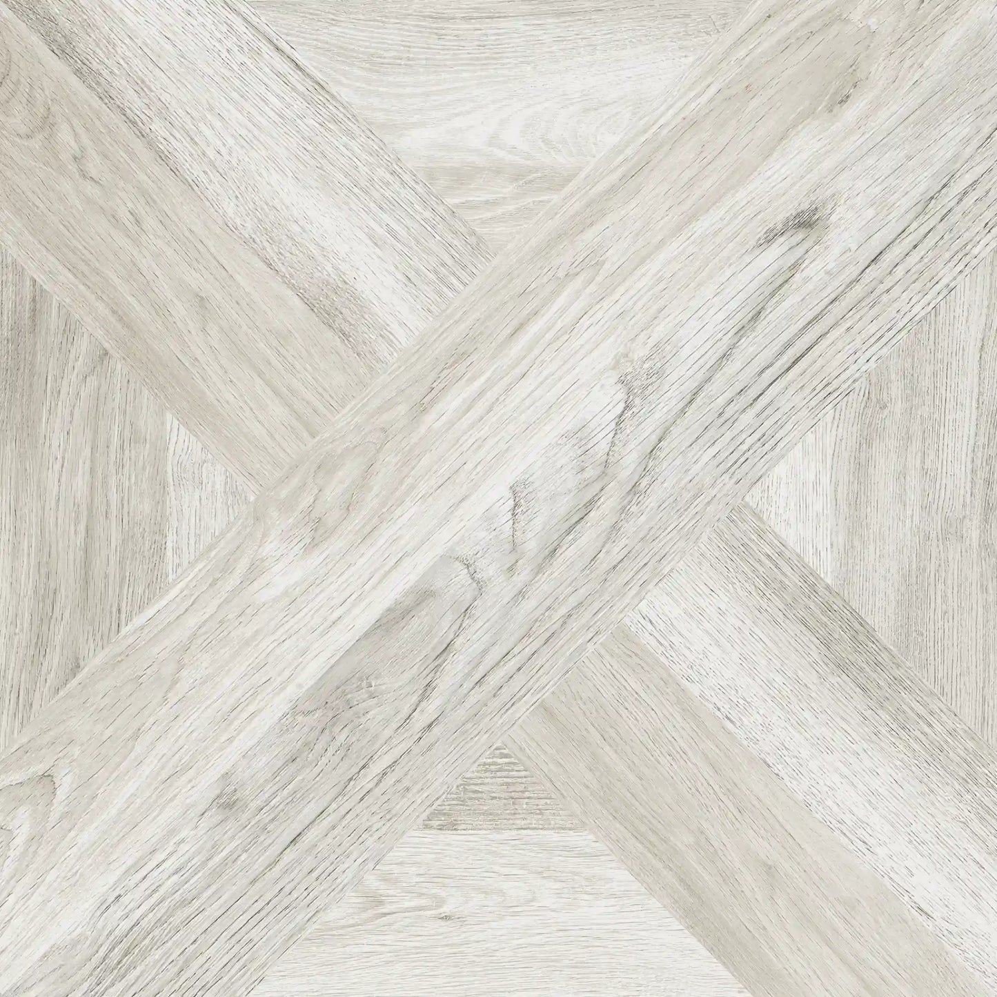 White wood effect porcelain tile in 60x60 format, Intarsio Bianco