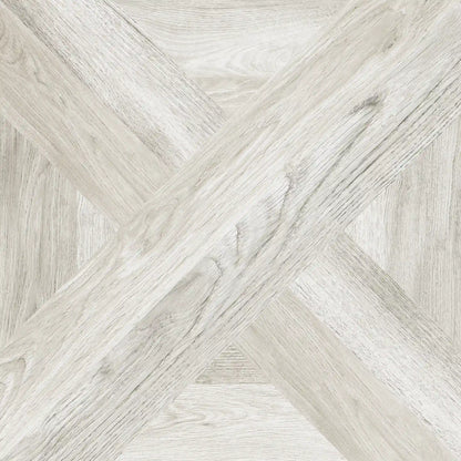 White wood effect porcelain tile in 60x60 format, Intarsio Bianco