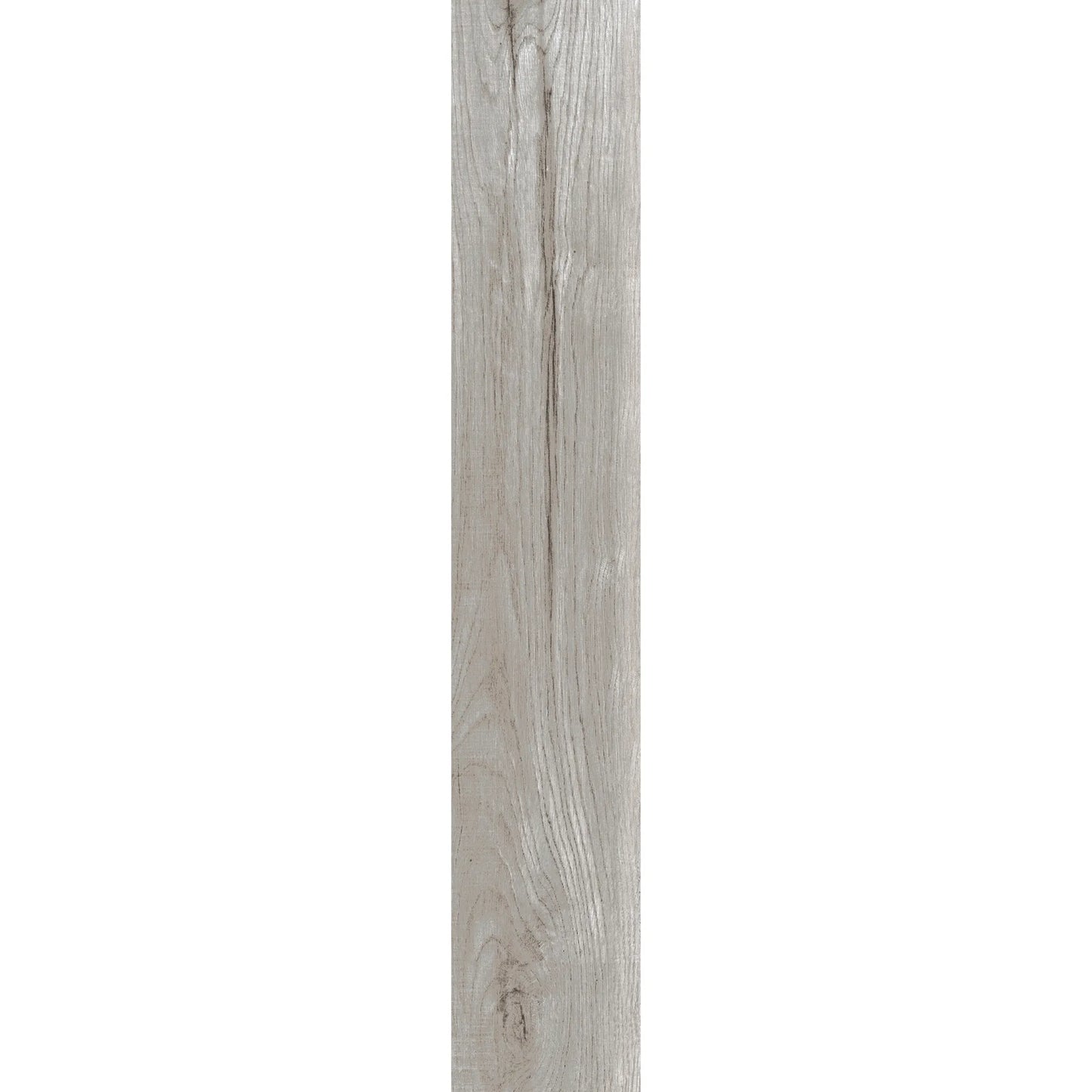 Grey oak wood-effect porcelain tile plank showing natural grain and subtle weathered texture – North Wind Grey