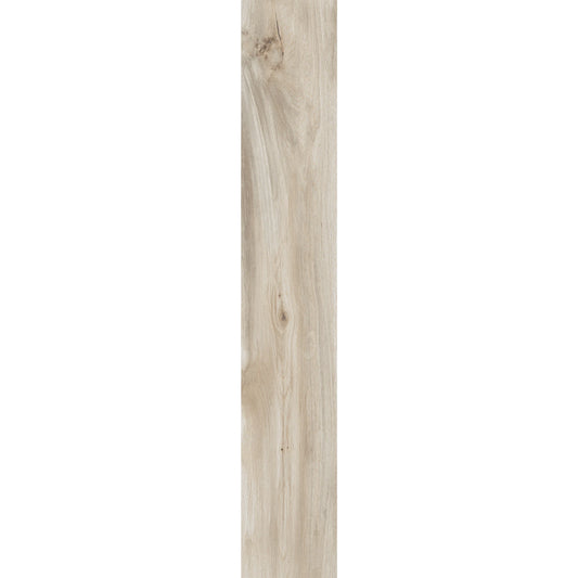 Light wood-effect porcelain tile plank with subtle grain and natural texture – Natura Magnolia