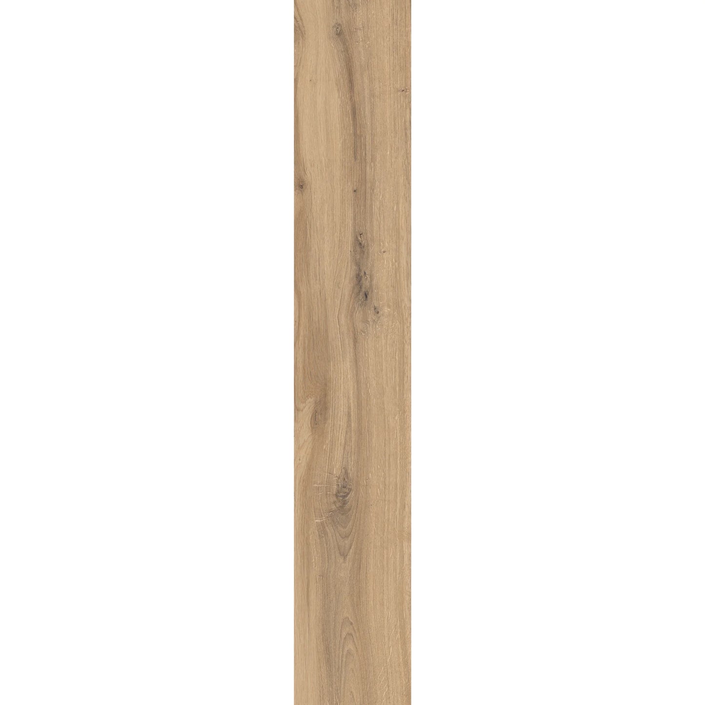 Medium oak wood-effect porcelain tile plank showcasing natural grain and texture – Natura Castagno