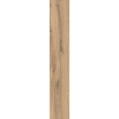 Medium oak wood-effect porcelain tile plank showcasing natural grain and texture – Natura Castagno