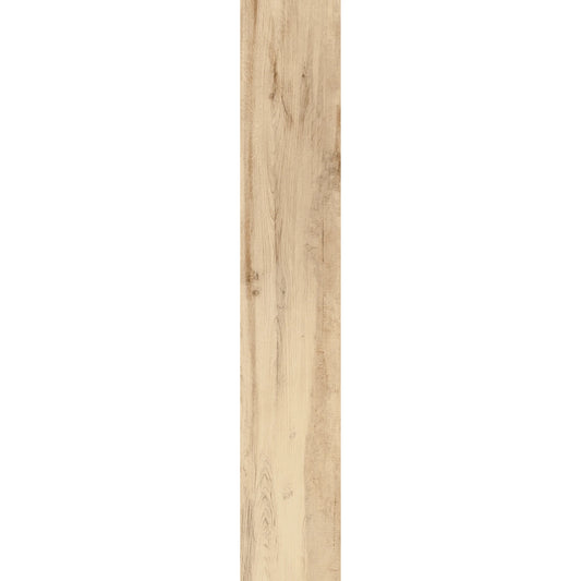 Oak wood-effect porcelain tile plank with natural grain variation and warm neutral tones – North Wind Oak