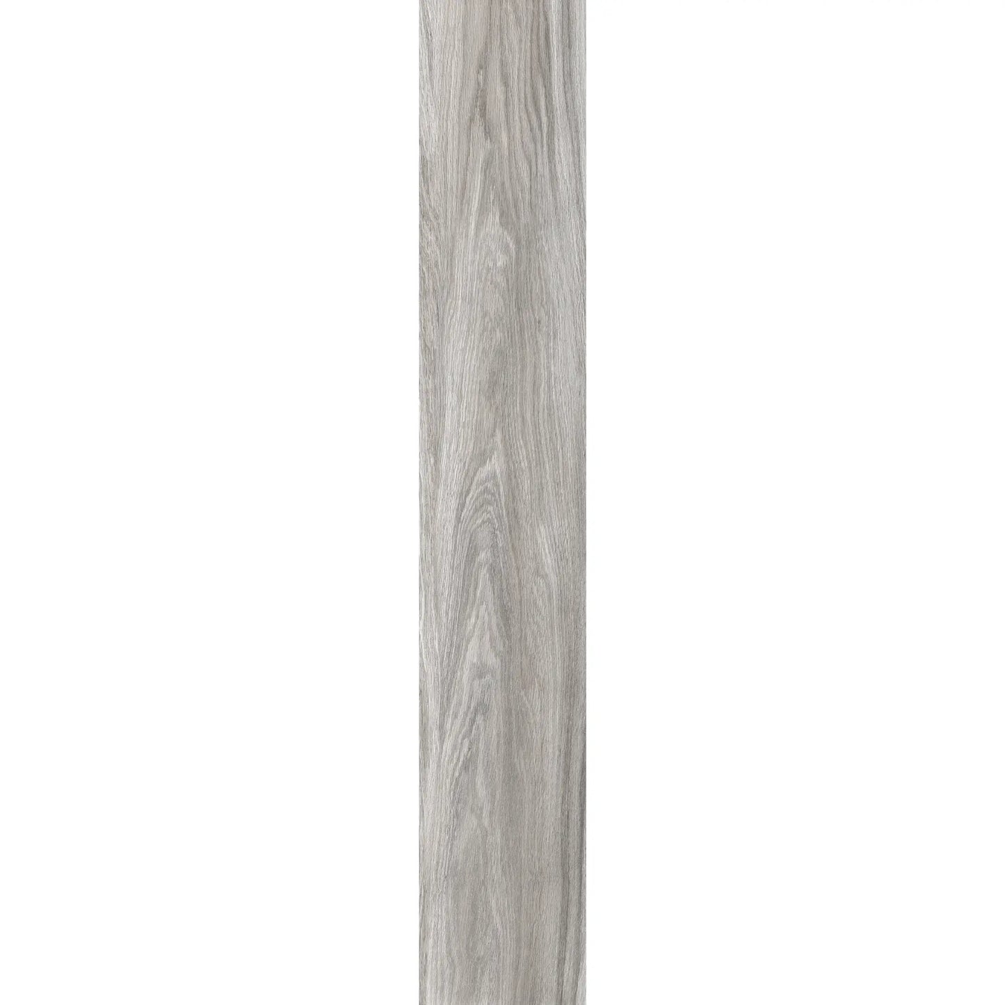 Light grey wood-effect porcelain plank with natural grain and matte finish - Skyline Grey