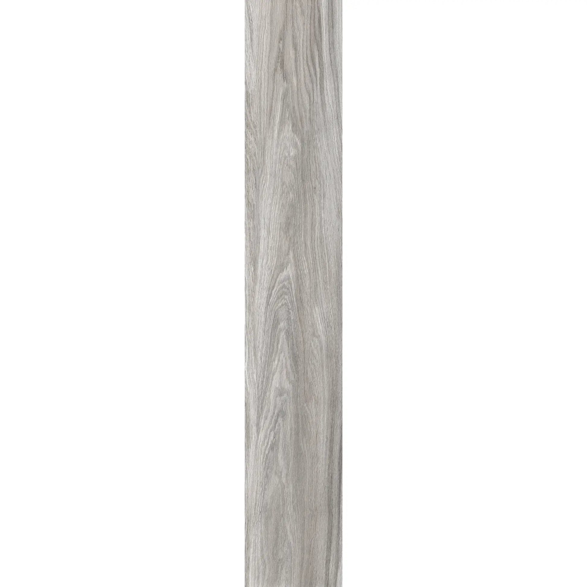 Light grey wood-effect porcelain plank with natural grain and matte finish - Skyline Grey