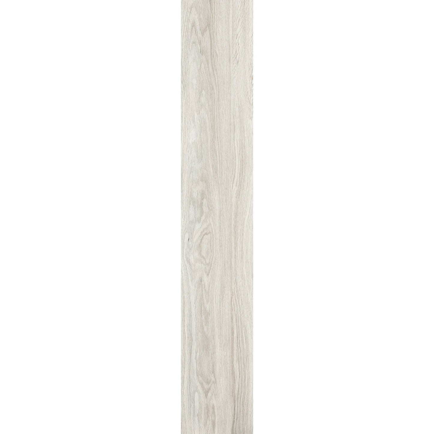White oak wood-effect porcelain tile plank showing natural light grain and smooth texture – Skyline White